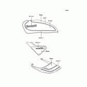 Схема вузла: Наклейки (Жовтий/Ебоні G6FA) для Kawasaki ZR400 Zephyr X