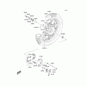 Схема вузла: Ступиця переднього колеса для Kawasaki KLX125 KLX125