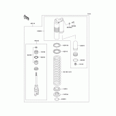 Схема узла: Амортизатор(ы) для Kawasaki KX125