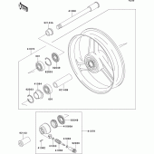 Схема вузла: Ступиця переднього колеса для Kawasaki ZX600 ZZ-R600