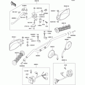 Схема вузла: Кермо & Пульт управління кермовим для Kawasaki KLE500