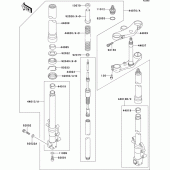 Схема узла: Передняя вилка(1/2) для Kawasaki ZX750 ZXR750