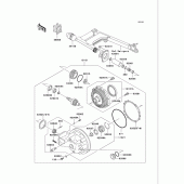 Схема вузла: Приводний вал/шестерня ведомого валу для Kawasaki VN750 Vulcan 750