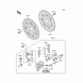Схема вузла: Переднє гальмо (ZR400-E1/E2) для Kawasaki ZR400 ZRX