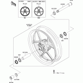Схема узла: Ступица переднего колеса для Kawasaki ZX600 Ninja ZX-6R