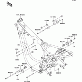 Схема узла: Крепление двигателя для Kawasaki EJ800 W800
