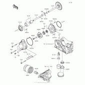 Схема узла: Масляный насос & Масляный фильтр для Kawasaki ZX1000 Ninja 1000 ABS