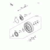 Схема узла: Заднее колесо & Приводная цепь для Kawasaki VN1500 Vulcan 88