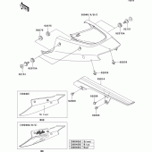 Схема узла: Задние боковые обтекатели & Защита цепи для Kawasaki ZX1200 Ninja ZX-12R