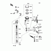 Схема вузла: Задній гальмівний циліндр Kawasaki ZX1100 Ninja ZX-11