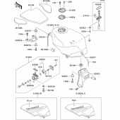 Схема узла: Топливный бак(1/2) для Kawasaki ZX600 ZZ-R600