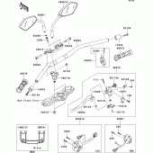 Схема вузла: Кермо & Пульт управління рульовим для Kawasaki ZR1000 Z1000