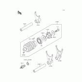 Схема вузла: Gear change drum/shift fork(s) для Kawasaki ZX600 Ninja ZX-6