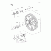 Схема вузла: Front wheel для Kawasaki VN750 Vulcan 750