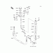 Схема узла: Задний тормозной цилиндр для Kawasaki VN1600 Vulcan 1600 Nomad