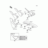 Схема вузла: Задні бічні обтічники & Захист ланцюга для Kawasaki ZR400 Zephyr X