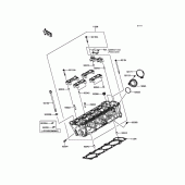 Схема вузла: Головка циліндра для Kawasaki ZR1000 Z1000