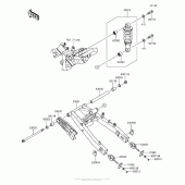 Схема вузла: Маятник/задній амортизатор для Kawasaki BR125 Z125 Pro KRT Edition