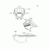 Схема вузла: Наклейки (Зелений KL110-A1) для Kawasaki KL110 KSR