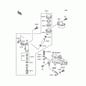 Схема вузла: Задній гальмівний циліндр Kawasaki ZR1200 ZRX1200R