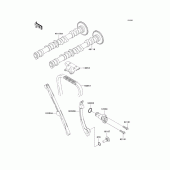 Схема узла: Распредвал & Цепь ГРМ & Натяжитель для Kawasaki ZX600 ZZ-R600