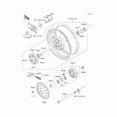 Схема узла: Заднее колесо & Приводная цепь для Kawasaki ZX1200 ZZR1200