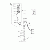 Схема вузла: Задній гальмівний циліндр для Kawasaki ZX600 GPX600R