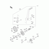 Схема вузла: Kickstarter mechanism для Kawasaki KX125