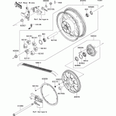 Схема вузла: Ступиця заднього колеса для Kawasaki VN1700 Vulcan 1700 Voyager Custom ABS