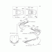 Схема вузла: Інформаційні наклейки (aaf) для Kawasaki KX65