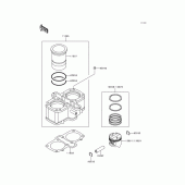 Схема узла: Цилиндр & Поршень для Kawasaki EN500 Vulcan 500 LTD