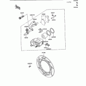 Схема узла: Передний суппорт для Kawasaki KL650 KLR650