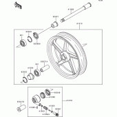 Схема вузла: Ступиця переднього колеса для Kawasaki ZR550 Zephyr