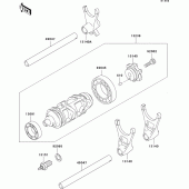 Схема узла: Gear change drum/shift fork(s) для Kawasaki ZX900 Ninja ZX-9R