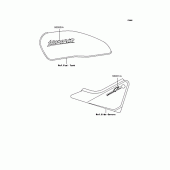 Схема вузла: Наклейки (Eboni-; Red; ZR400-G2) для Kawasaki ZR400 Zephyr X