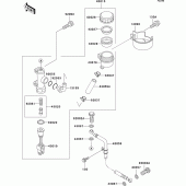Схема вузла: Задній гальмівний циліндр Kawasaki ZR1100 ZRX1100-II