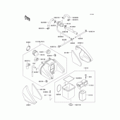 Схема вузла: Повітряний фільтр(1/2) для Kawasaki ZR550 Zephyr