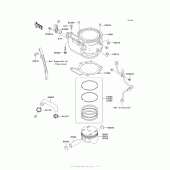 Схема узла: Цилиндр & Поршень для Kawasaki KL650 KLR650