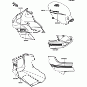Схема вузла: Decal(ebony/gray) для Kawasaki EX500 GPZ500