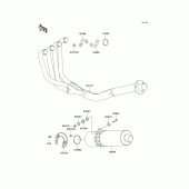 Схема узла: Выхлопная система для Kawasaki ZX750 Ninja ZX-7