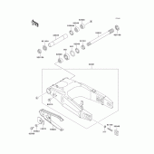 Схема вузла: Задній важіль (маятник) для Kawasaki ZX900 Ninja ZX-9R