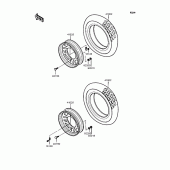 Схема вузла: Колеса (Шини) для Kawasaki KMX80 KSR-II