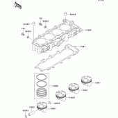 Схема узла: Цилиндр & Поршень для Kawasaki ZX636 Ninja ZX-6R