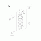 Схема узла: Задний амортизатор(ы) для Kawasaki KLE500