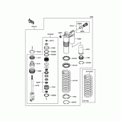 Схема узла: Задний амортизатор(ы) для Kawasaki KX450 KX450F