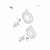 Схема вузла: Колеса (Шини) для Kawasaki VN250 Eliminator 250V