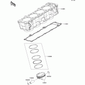 Схема узла: Цилиндр & Поршень для Kawasaki ZX1000 Ninja 1000 ABS