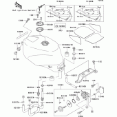 Схема вузла: Паливний бак(1/2)(zx750-m2) для Kawasaki ZX750 ZXR750R