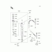 Схема вузла: Задній гальмівний циліндр для Kawasaki KX100