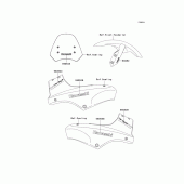 Схема вузла: Decals(orange)(ebony)(b7f) для Kawasaki KLE650 Versys 650